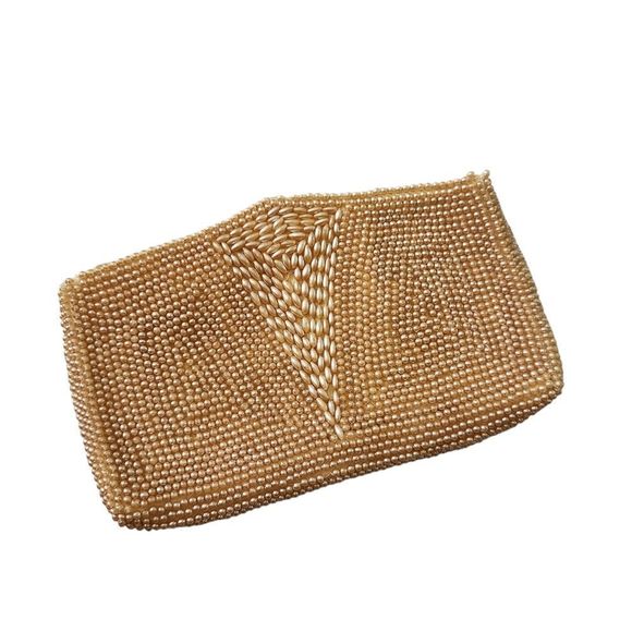 VINTAGE GOLD BEADED Clutch Bag - Picture 2 of 8